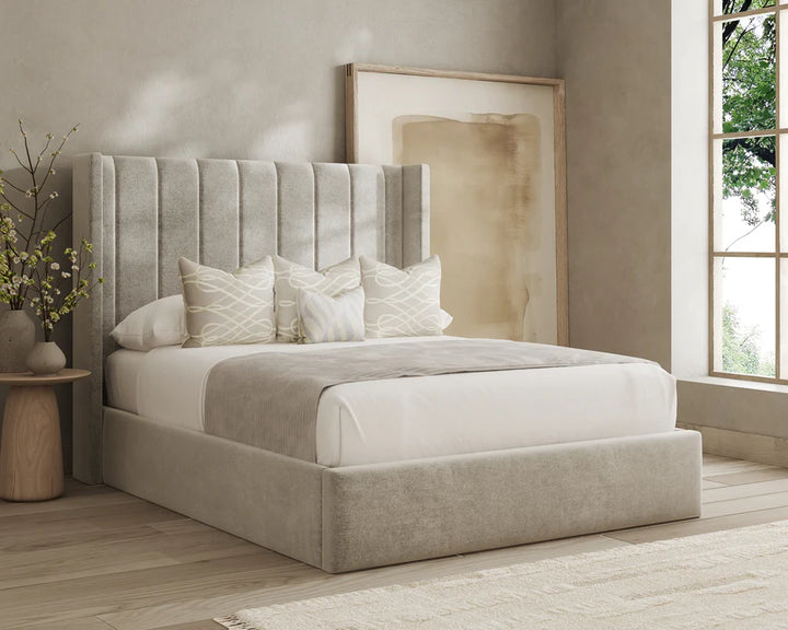 Rosemary Velvet Wingback Bed Frame – Luxury Upholstered