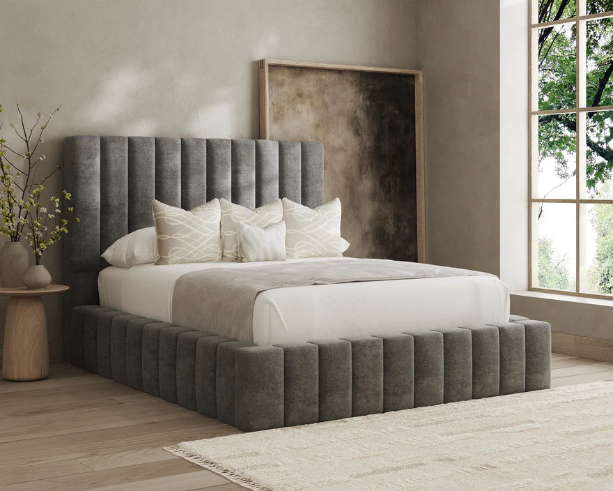 Madrid Bed Frame – Luxury Upholstered Bed in Multiple Sizes & Fabrics | Save 20% Today