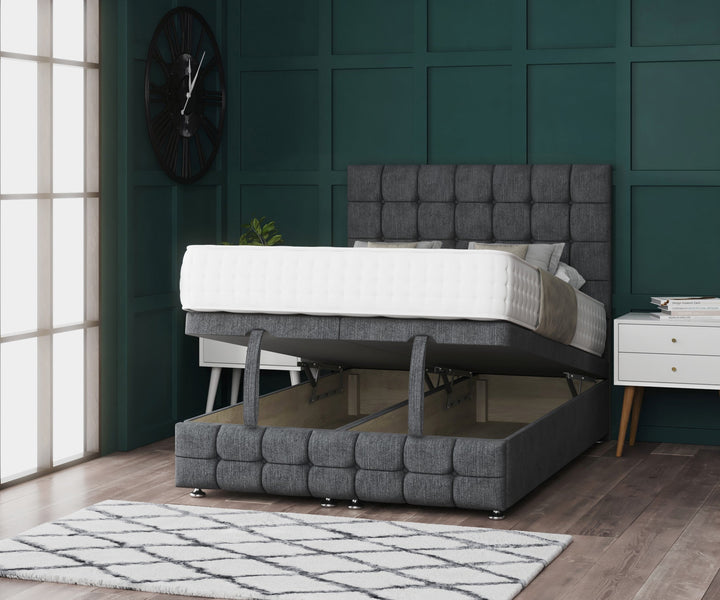 Omega Ottoman Storage Divan Bed With Headboard And Footboard