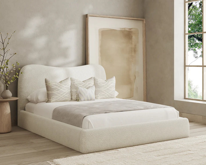 Evie Curved Bed Frame – Small Double to Super King | Luxury Fabrics