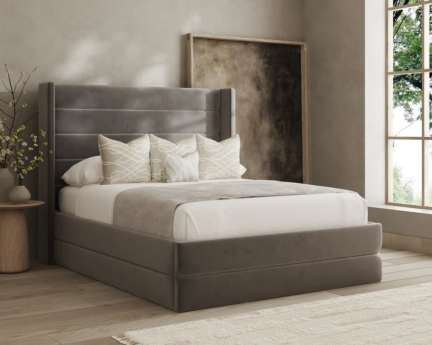 Jassi Wingback Bed Frame – Luxury Upholstered Design
