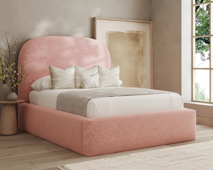 Milo Curved Upholstered Bed Frame – Multiple Sizes & Fabrics