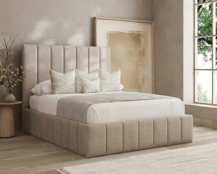Ellie Panel Bed Frame – Luxury Upholstered Bed, Custom Sizes