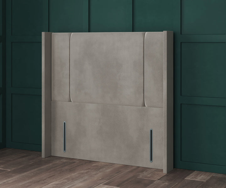 Handmade UK winged headboard, 54’’ floorstanding, available in all sizes to fit standard UK divan beds.