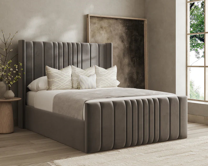 Harper Wingback Bed Frame – Upholstered, Multiple Sizes