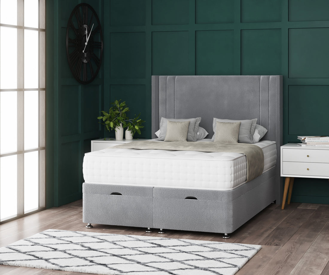 Savannah Ottoman Storage Divan Bed with Wing Headboard