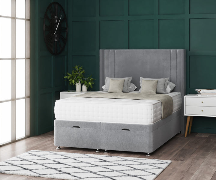 Savannah Ottoman Storage Divan Bed with Wing Headboard