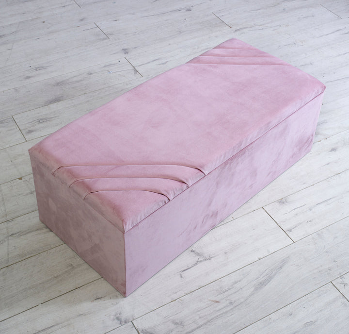 Lucille Fabric Gas Lift Ottoman Blanket Storage Box