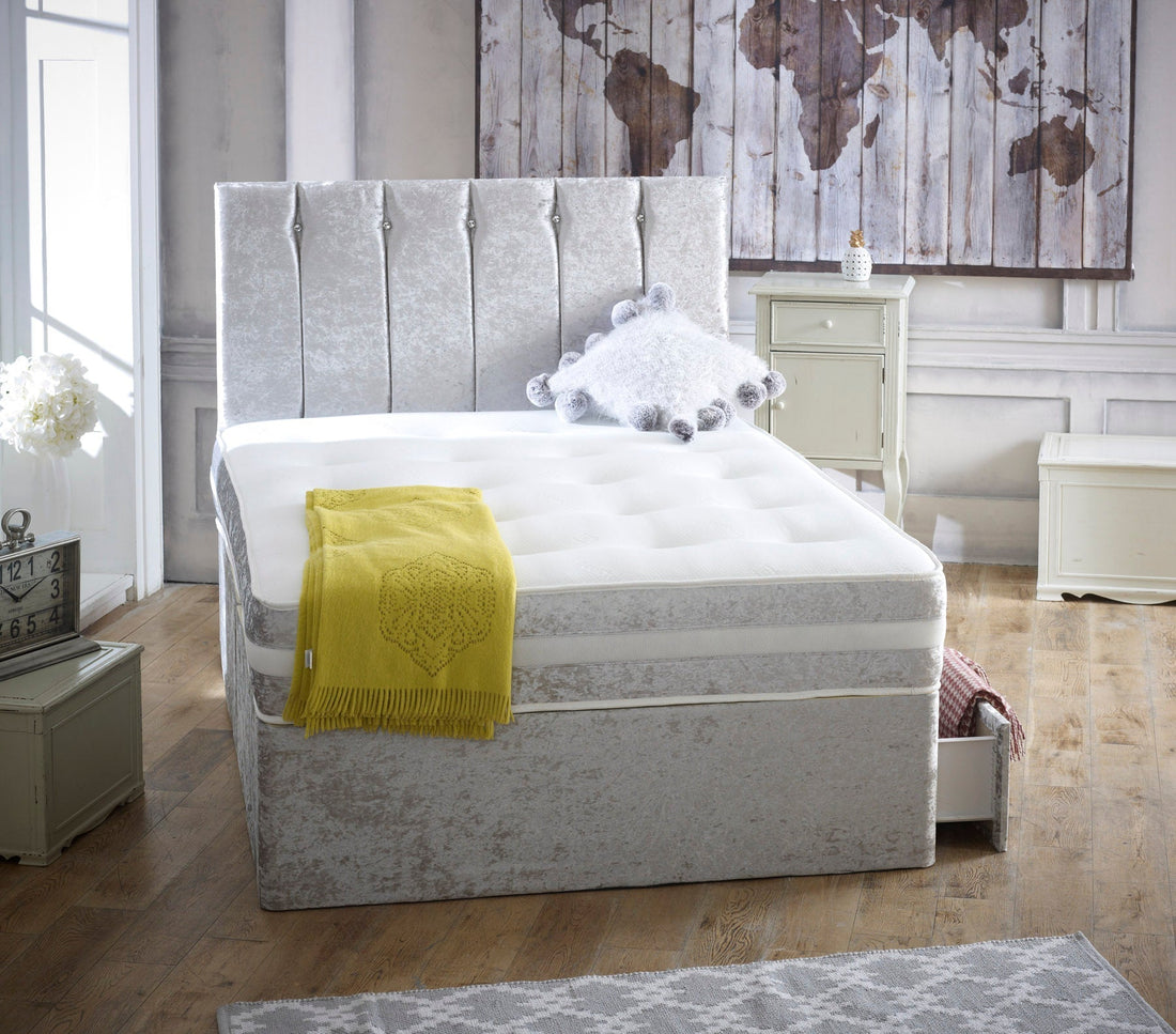Florence Memory Divan Bed Set with Mattress & Headboard