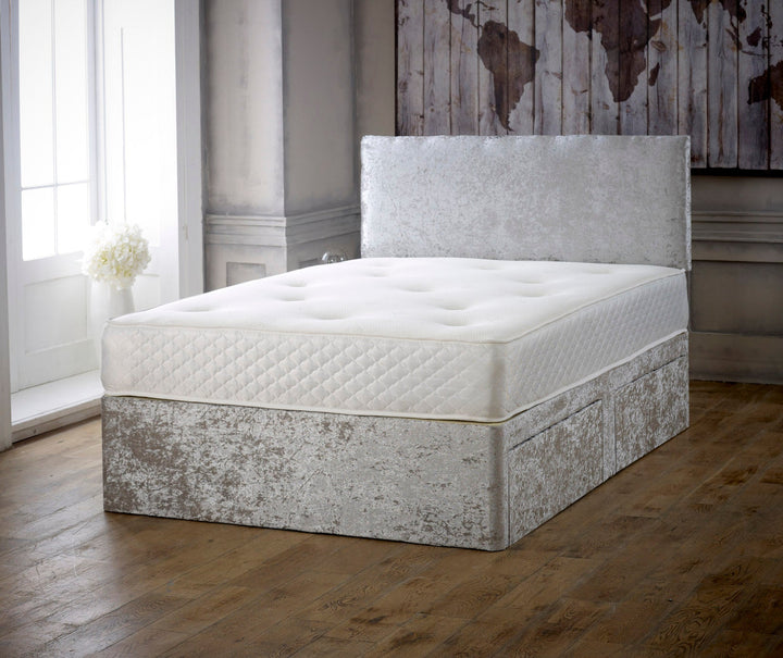 Plain Cassie Divan Bed Set with Memory Sprung Mattress