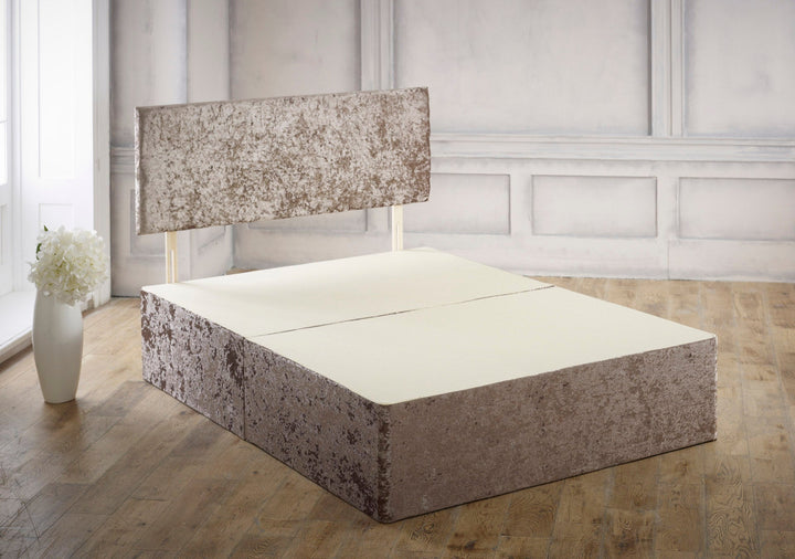Divan Bed Base with Plain Upholstered Headboard