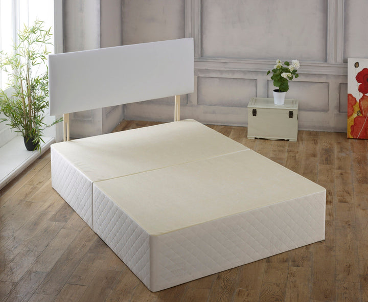 Divan Bed Base with Plain Upholstered Headboard