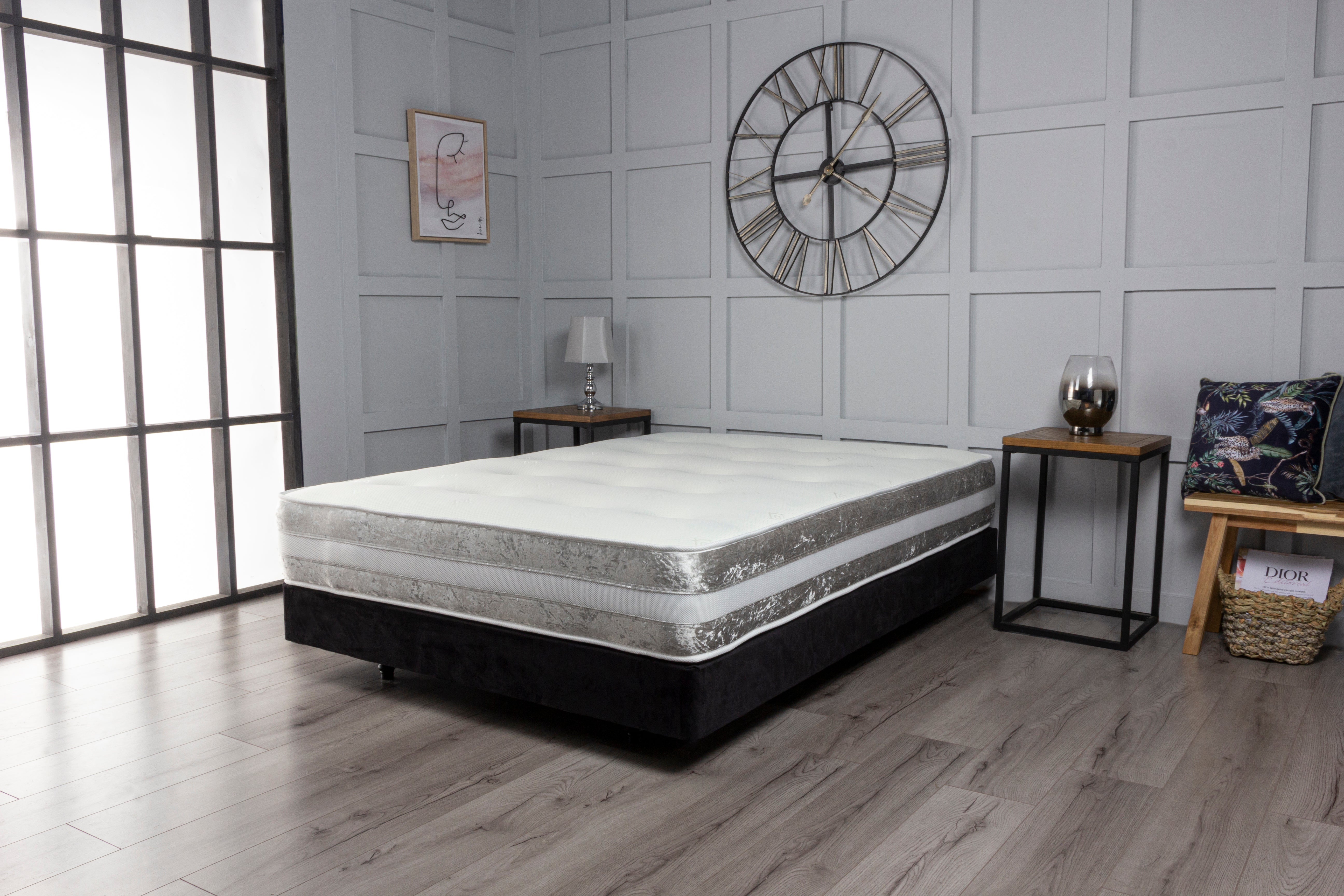 Glamour Crushed Velvet Open Coil Memory Sprung Mattress