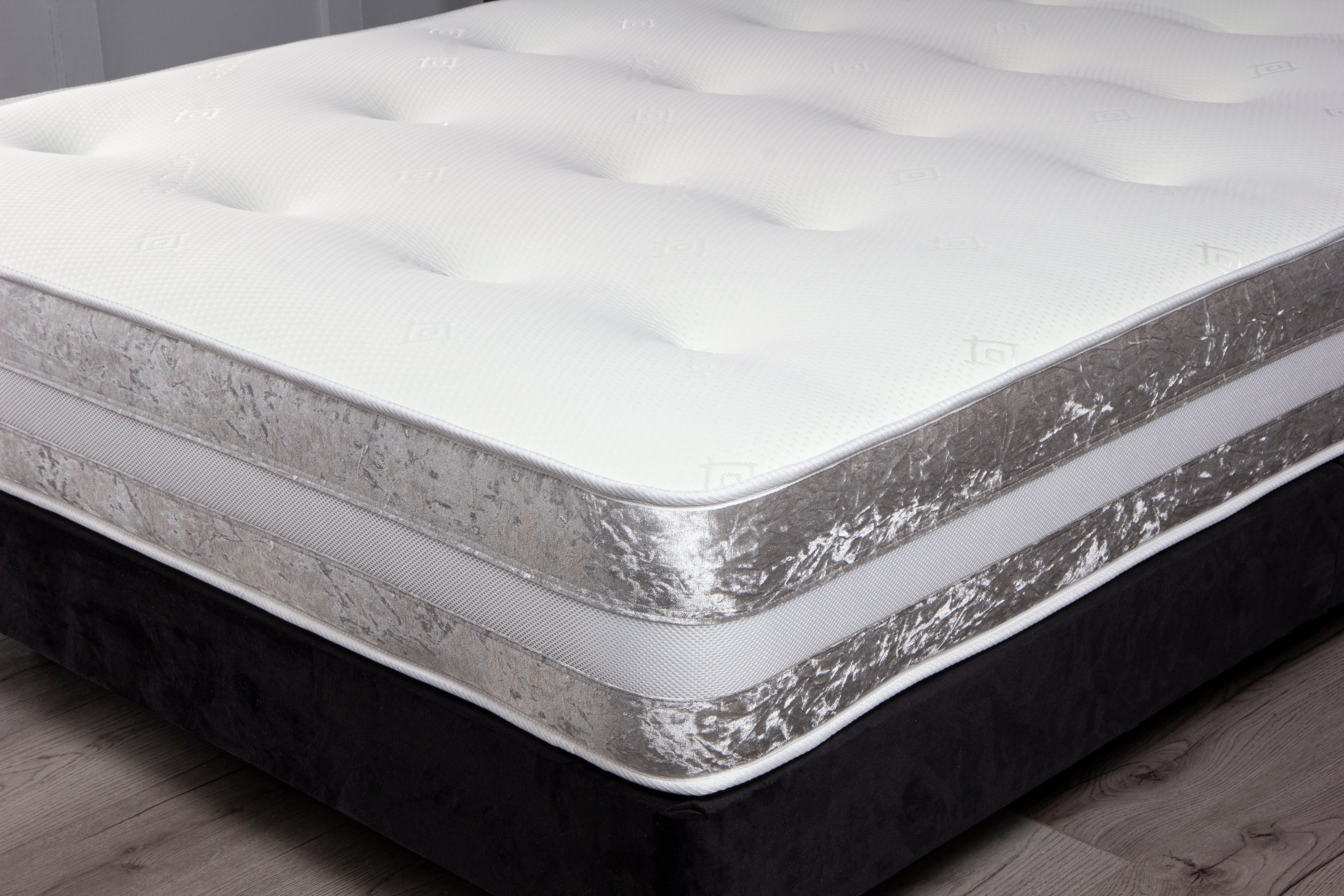 Glamour Crushed Velvet Open Coil Memory Sprung Mattress