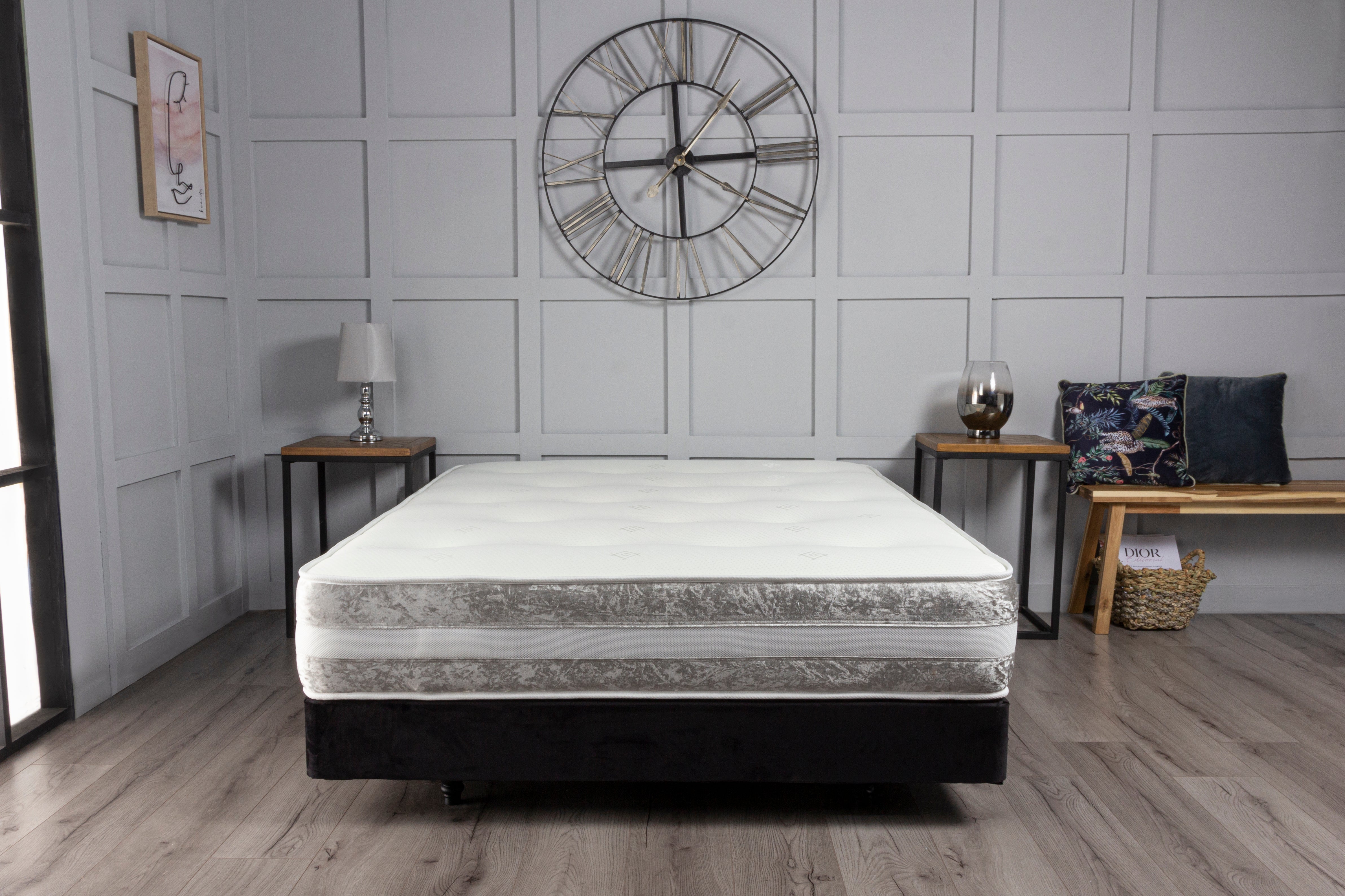 Glamour Crushed Velvet Open Coil Memory Sprung Mattress