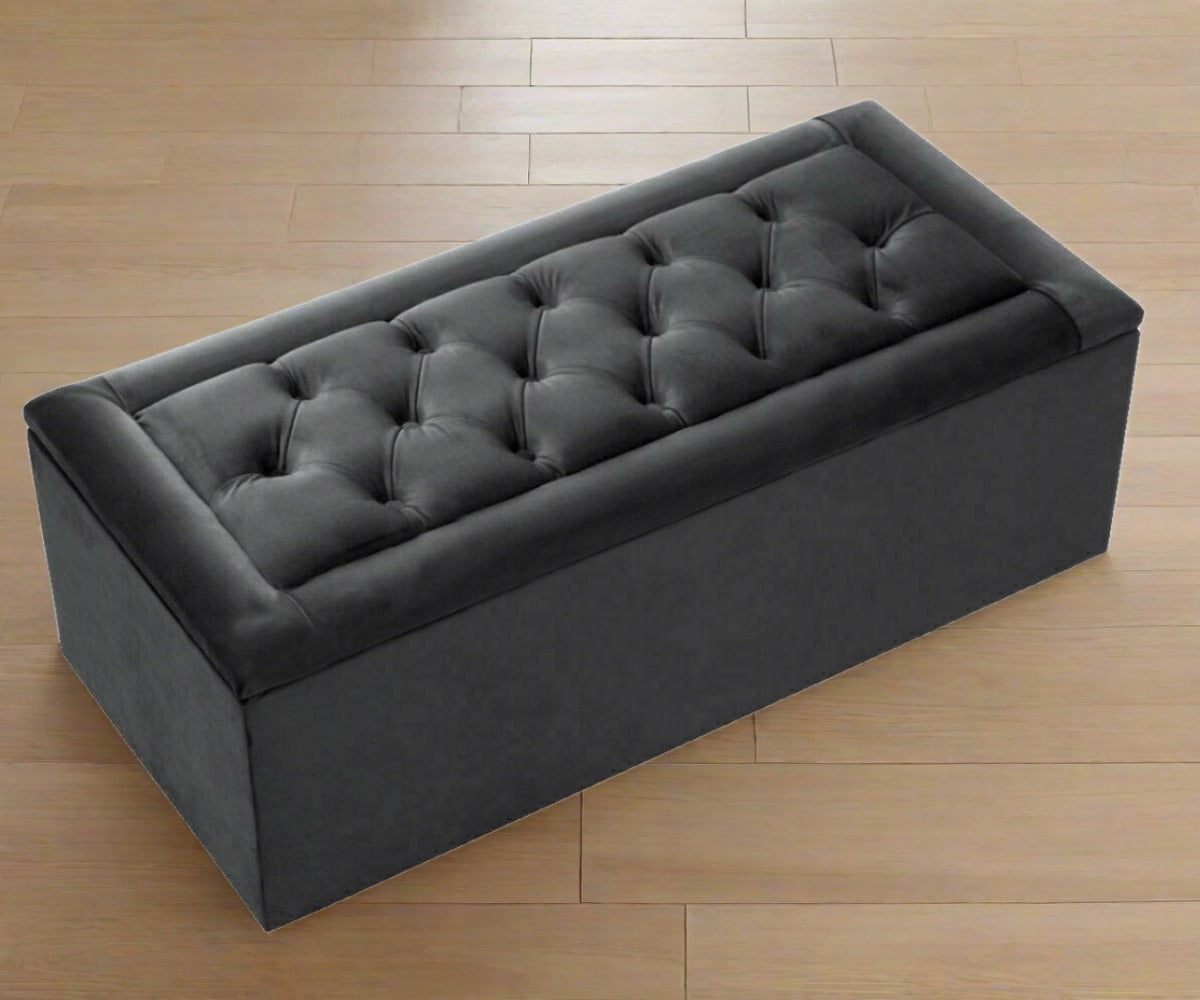 Miami Chesterfield Gas Lift Ottoman Blanket Storage Box