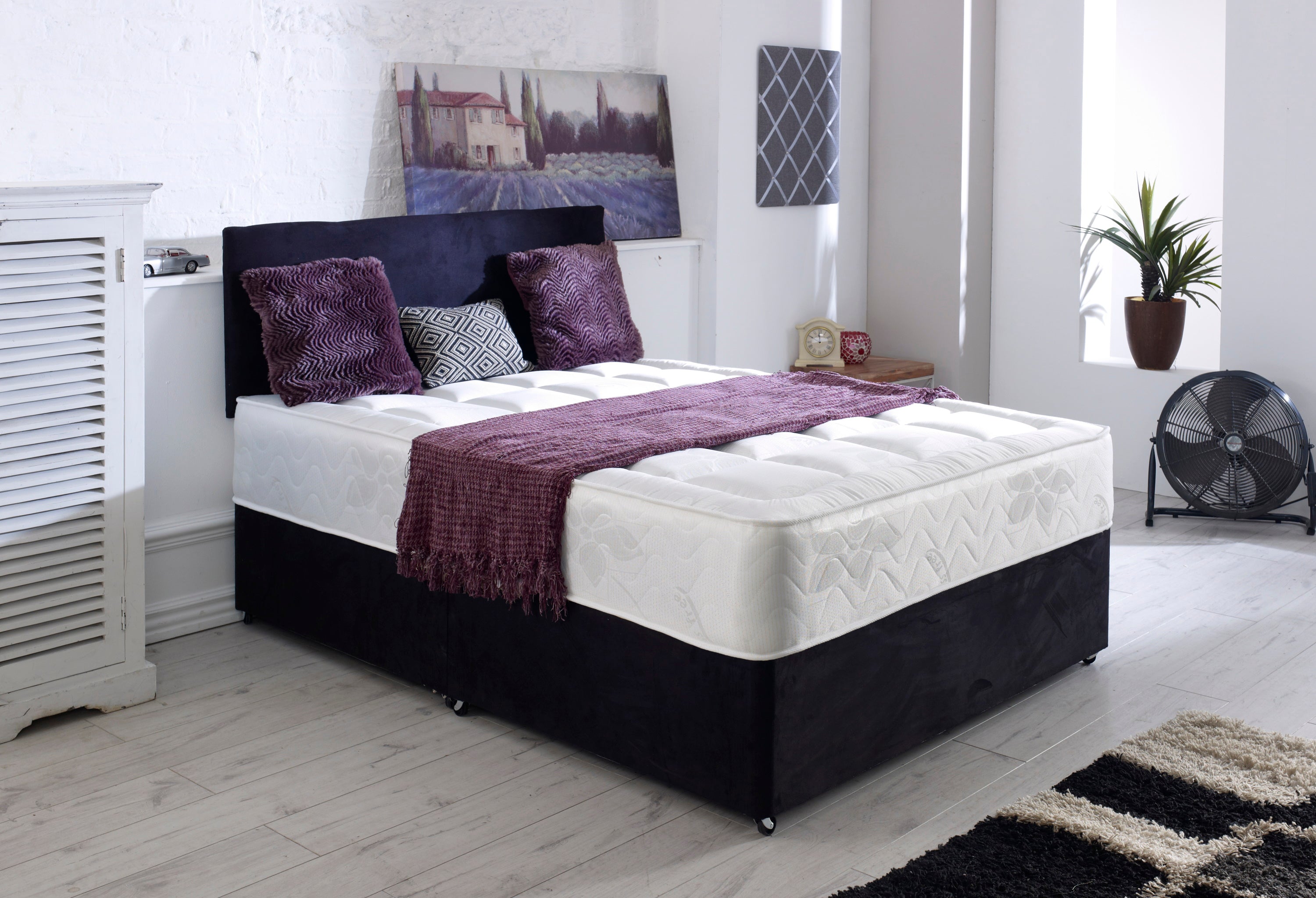 Ambassador Divan Bed Set with Orthopaedic Mattress & Headboard