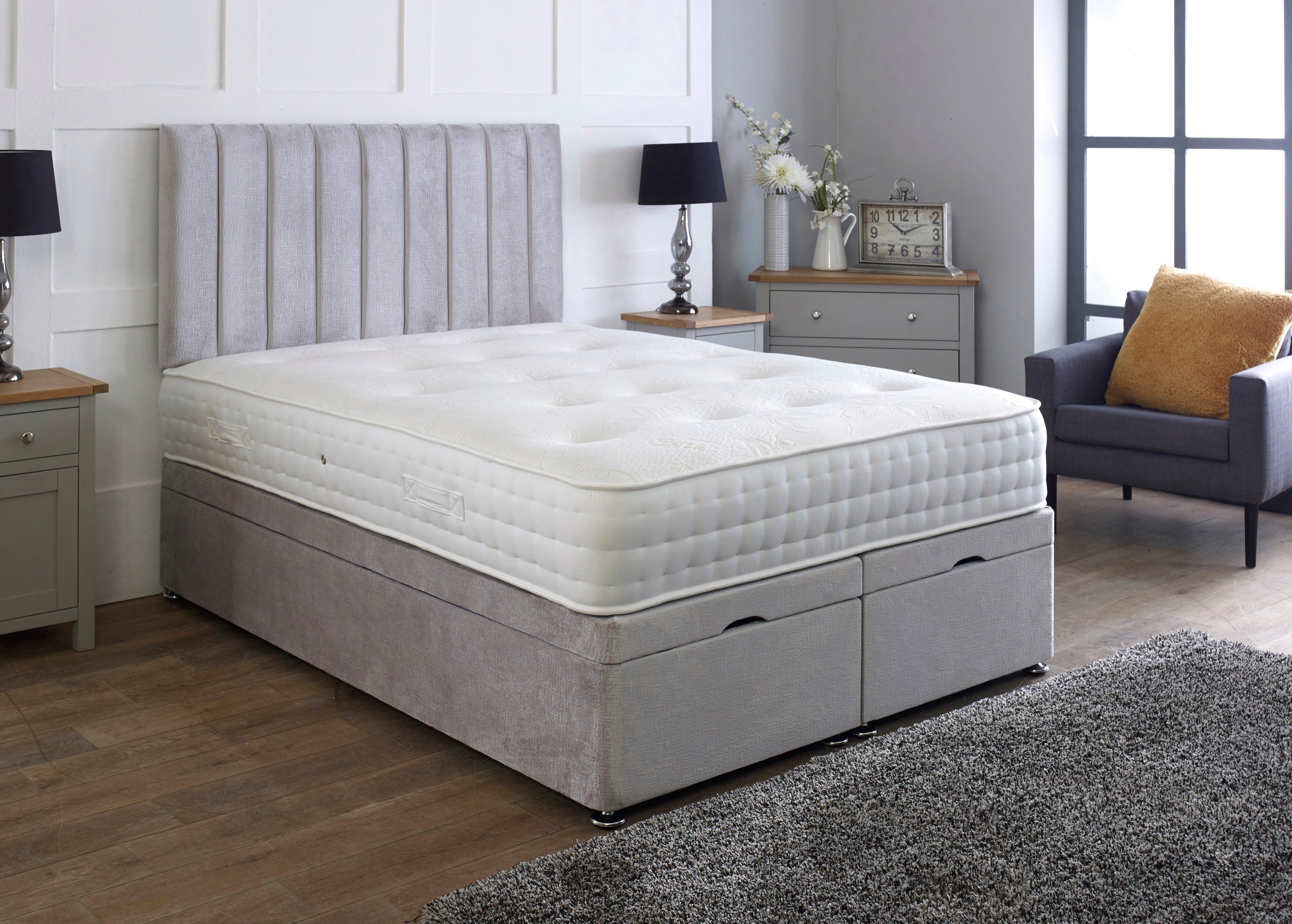 Apollo Ottoman Storage Divan Bed With Headboard