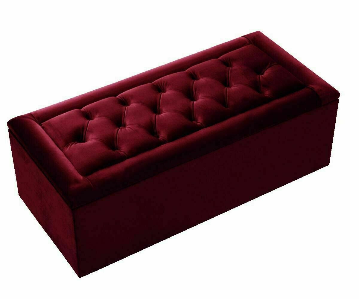 Miami Chesterfield Gas Lift Ottoman Blanket Storage Box