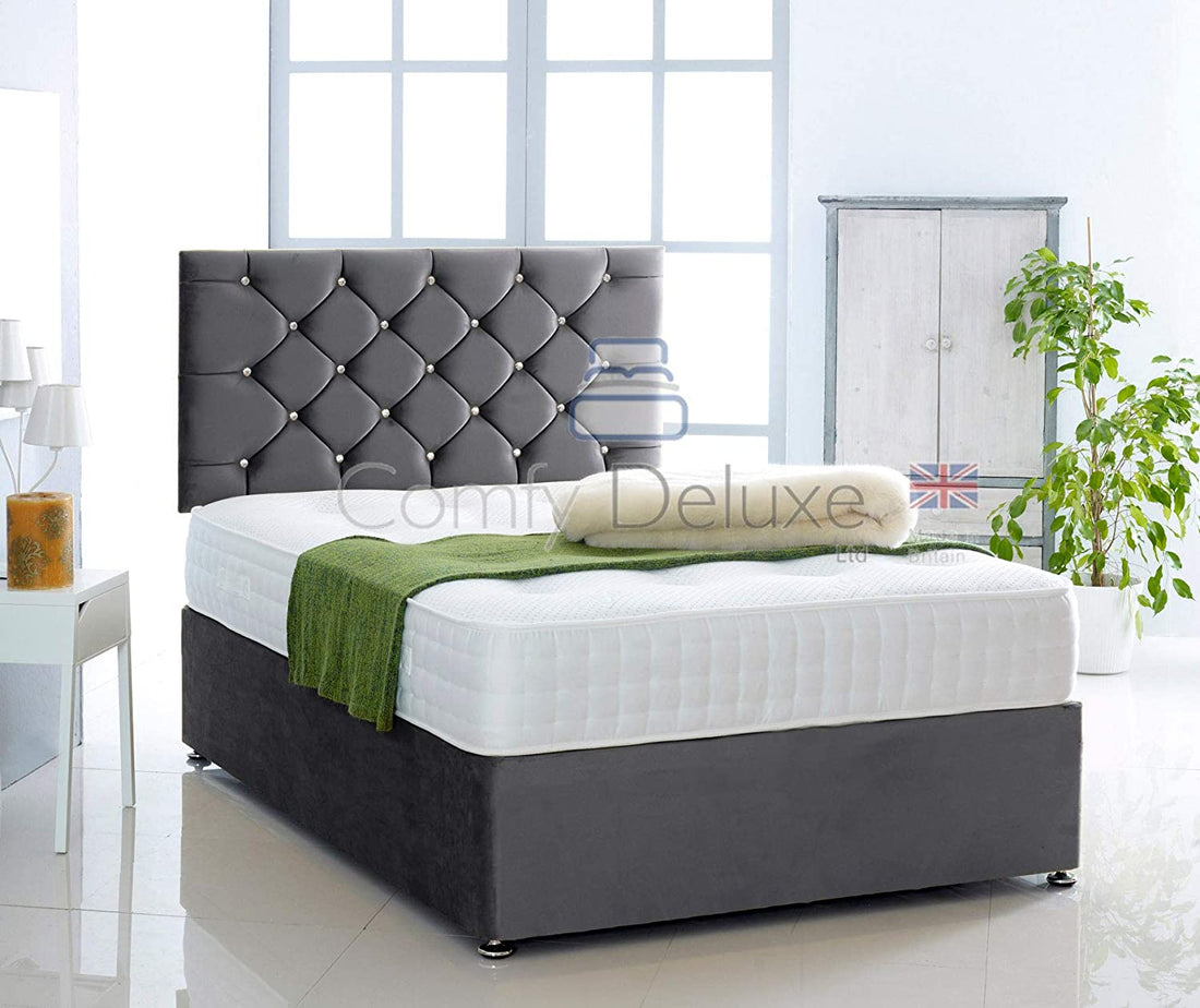 Silk Chesterfield Divan Bed Set With Pocket Sprung Mattress And Headboard