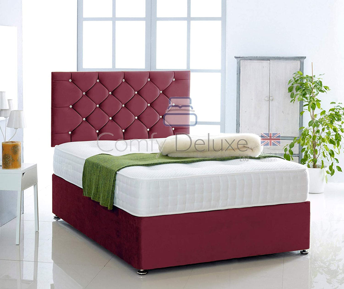 Silk Chesterfield Divan Bed Set With Pocket Sprung Mattress And Headboard