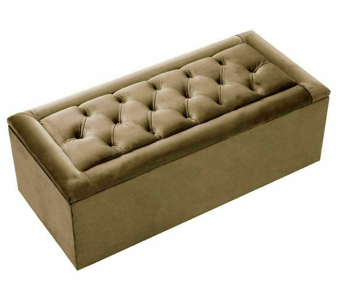 Miami Chesterfield Gas Lift Ottoman Blanket Storage Box