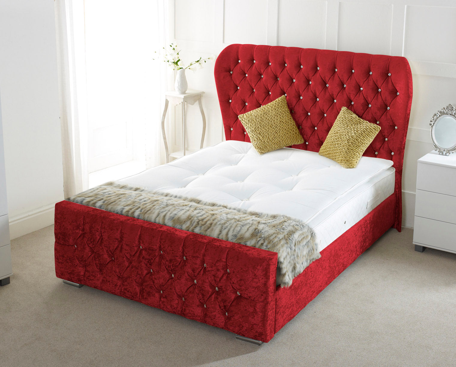 Oxford Wingback Upholstered Bed Frame – Luxury Design
