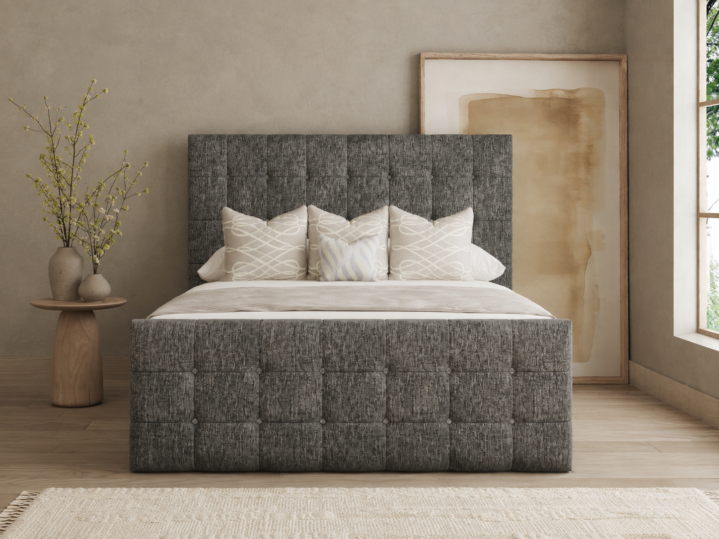 Cubo Chenille Bed Frame