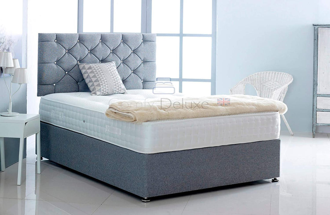 Silk Chesterfield Divan Bed Set With Pocket Sprung Mattress And Headboard