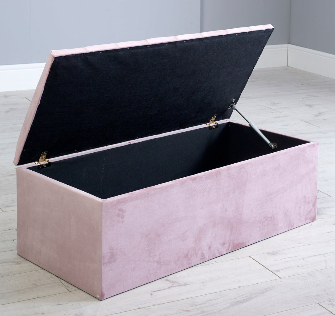 Miami Chesterfield Gas Lift Ottoman Blanket Storage Box