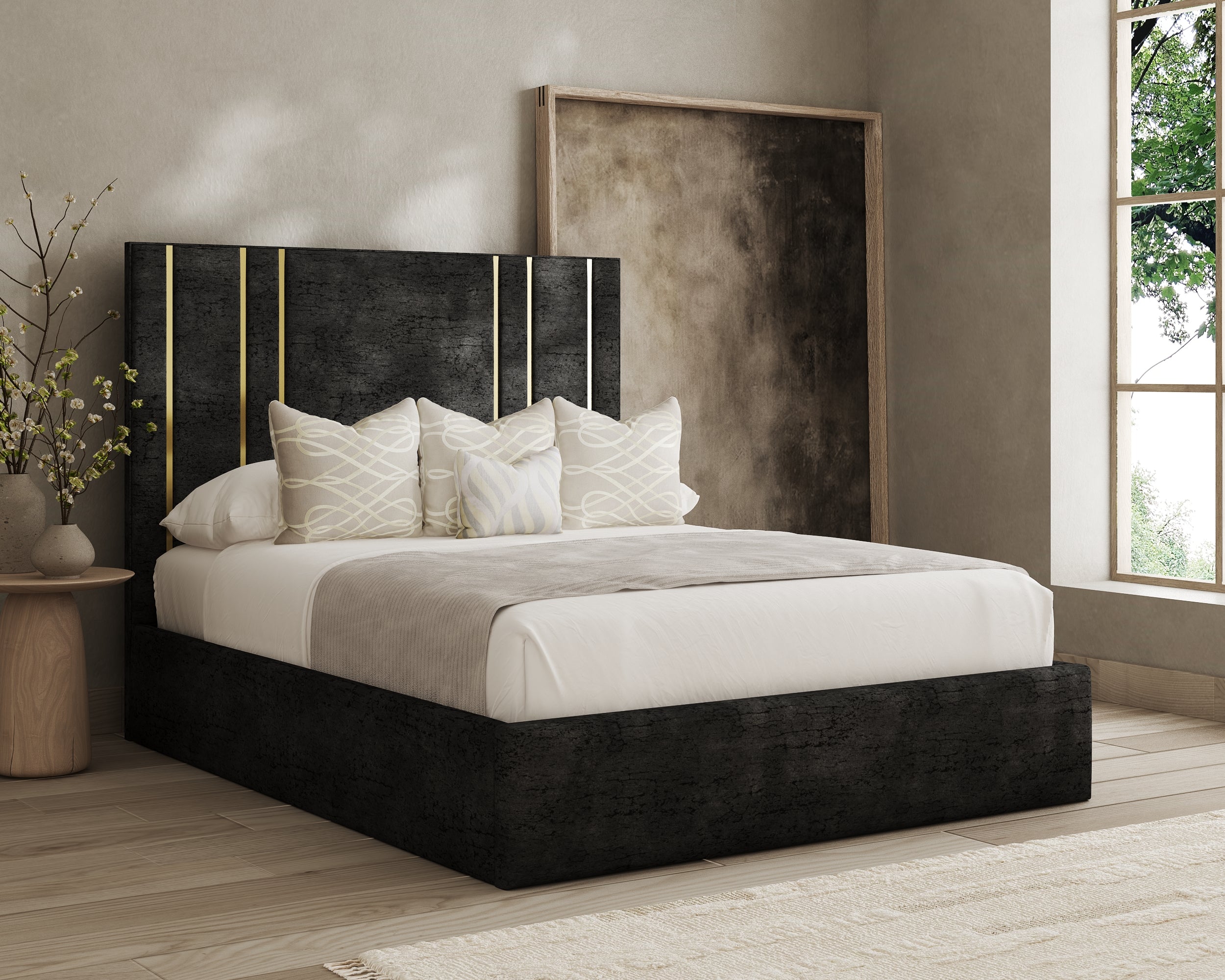 Shelby Gold Strip Bed Frame