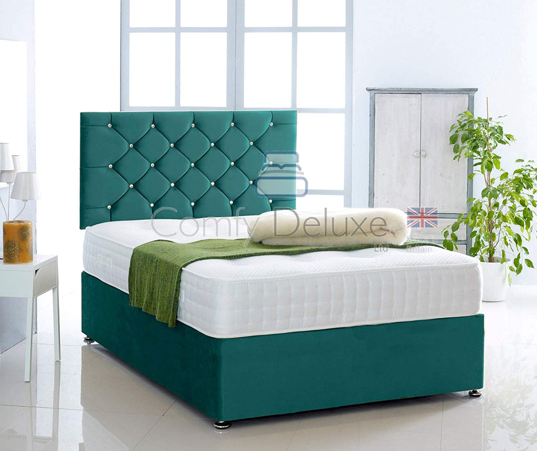 Silk Chesterfield Divan Bed Set With Pocket Sprung Mattress And Headboard