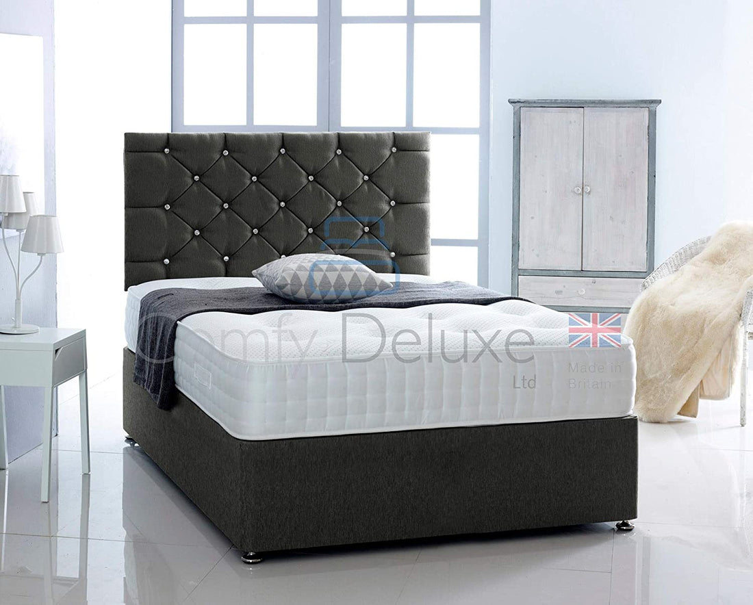 Silk Chesterfield Divan Bed Set With Pocket Sprung Mattress And Headboard