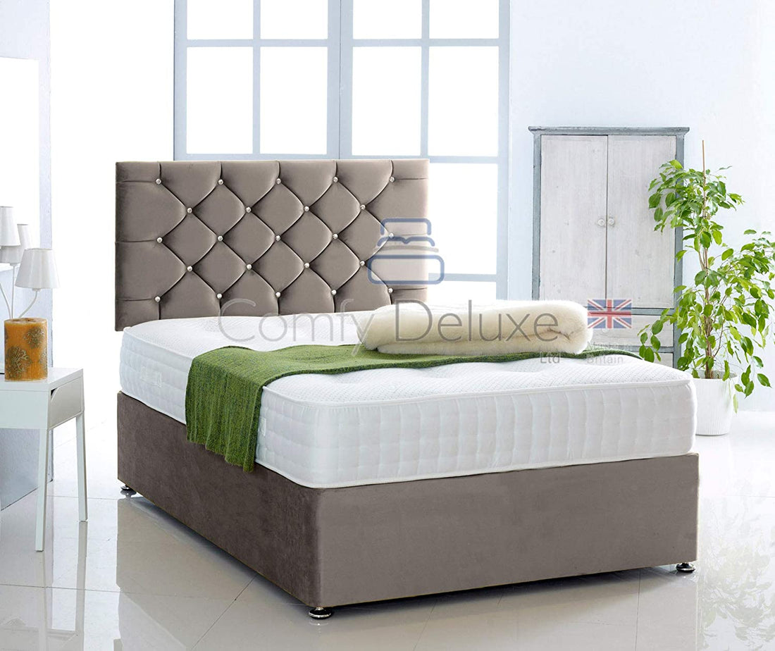Silk Chesterfield Divan Bed Set With Pocket Sprung Mattress And Headboard