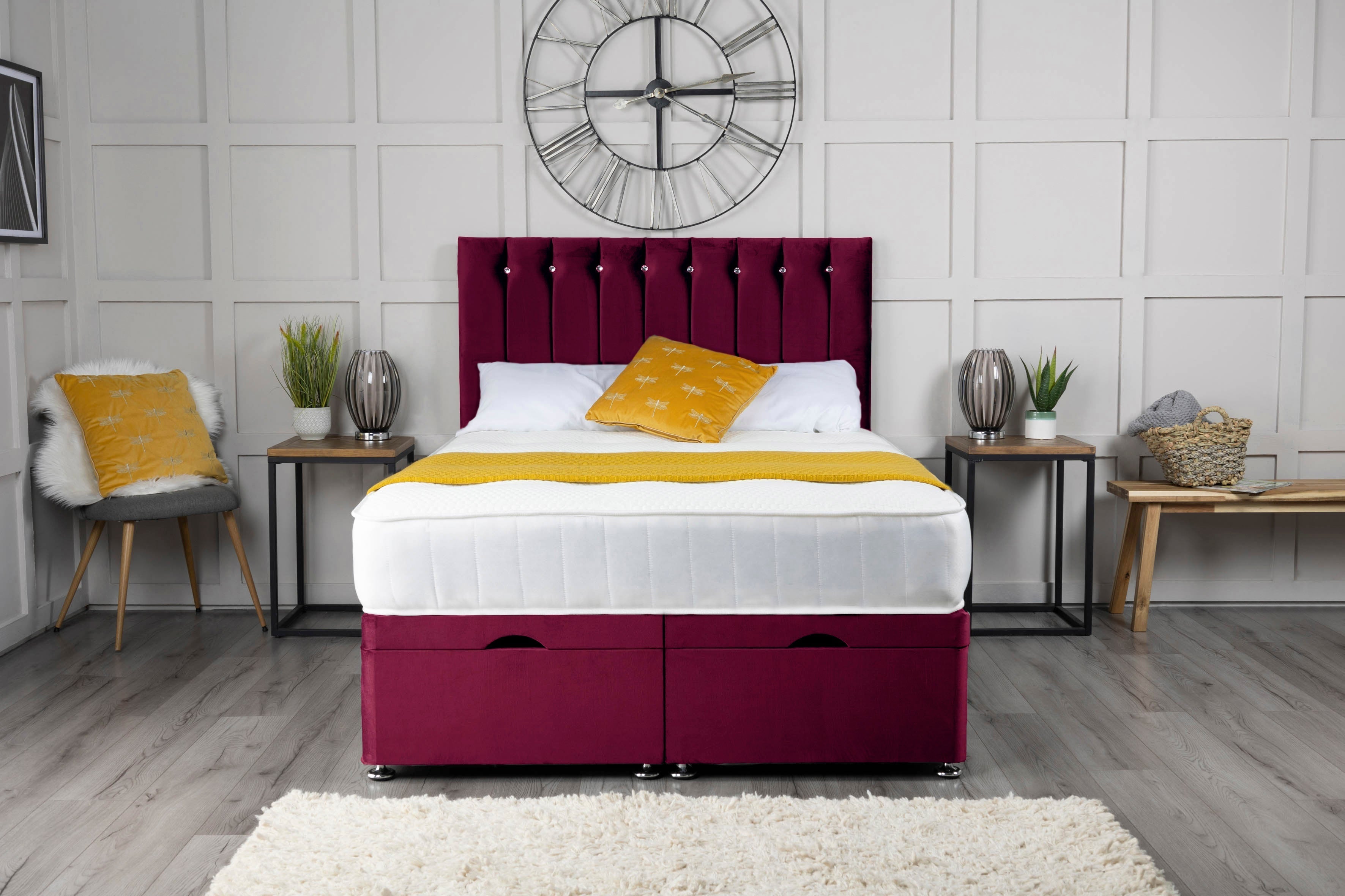 Florence Ottoman Storage Divan Bed With Headboard