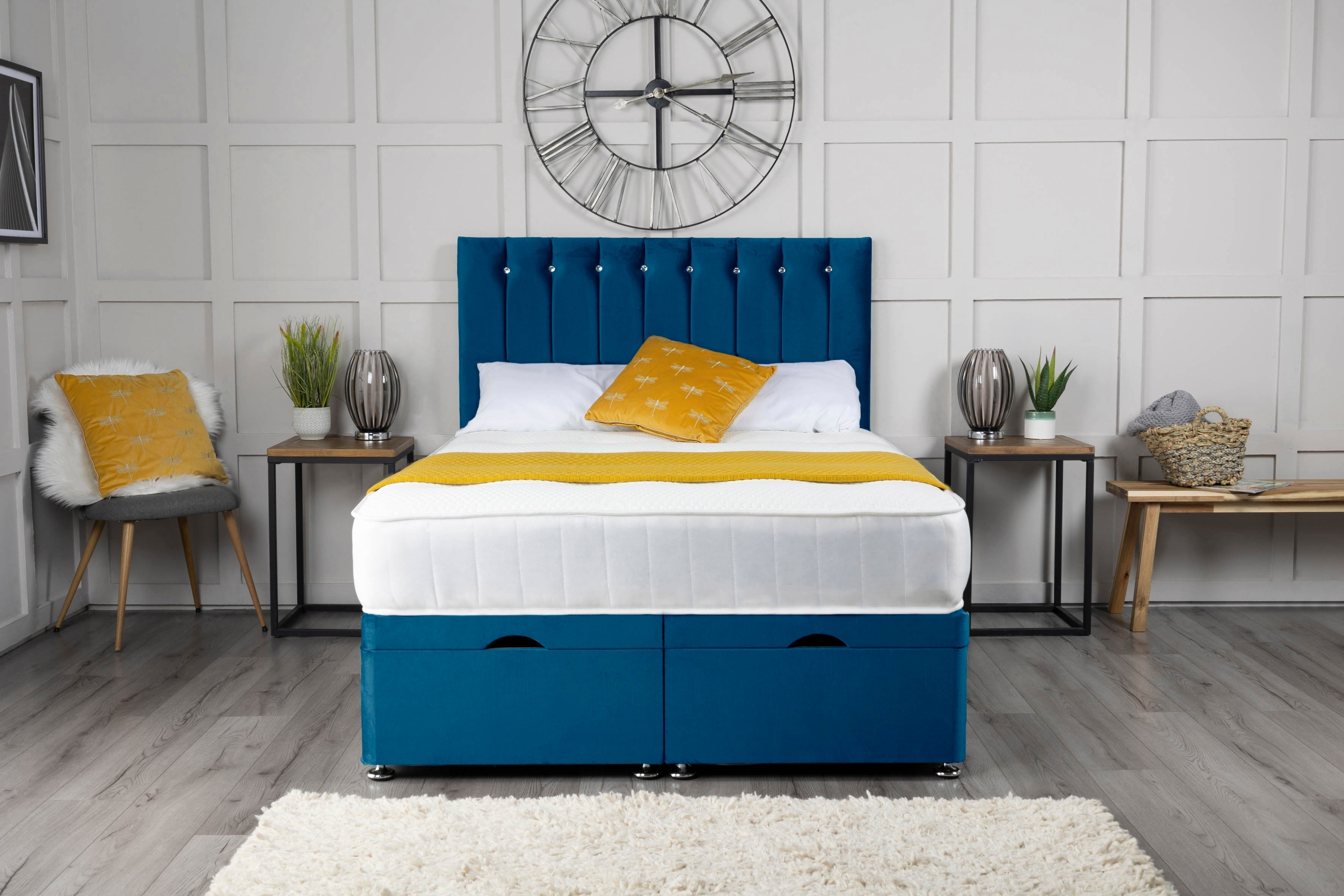 Florence Ottoman Storage Divan Bed With Headboard