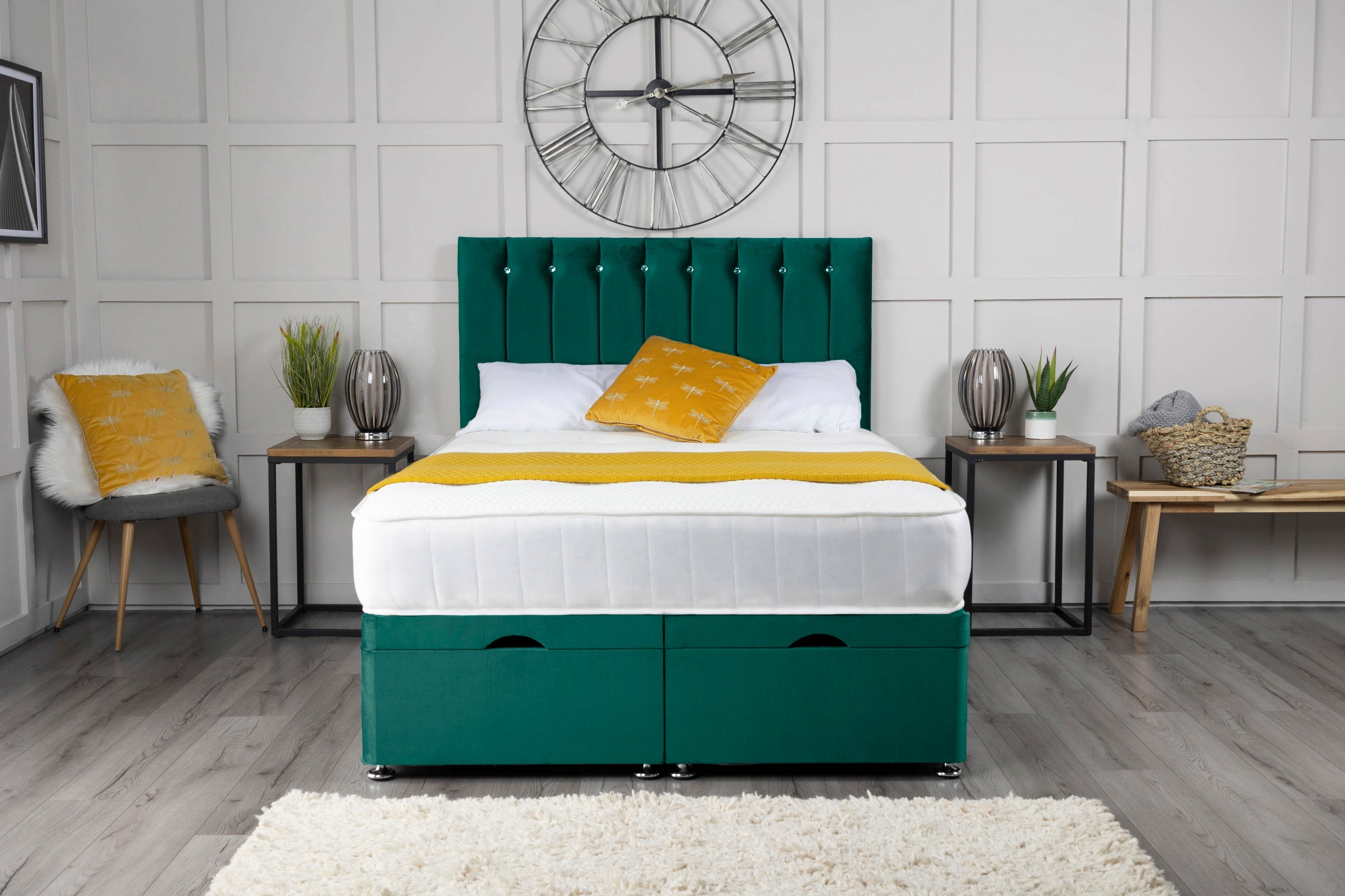 Florence Ottoman Storage Divan Bed With Headboard