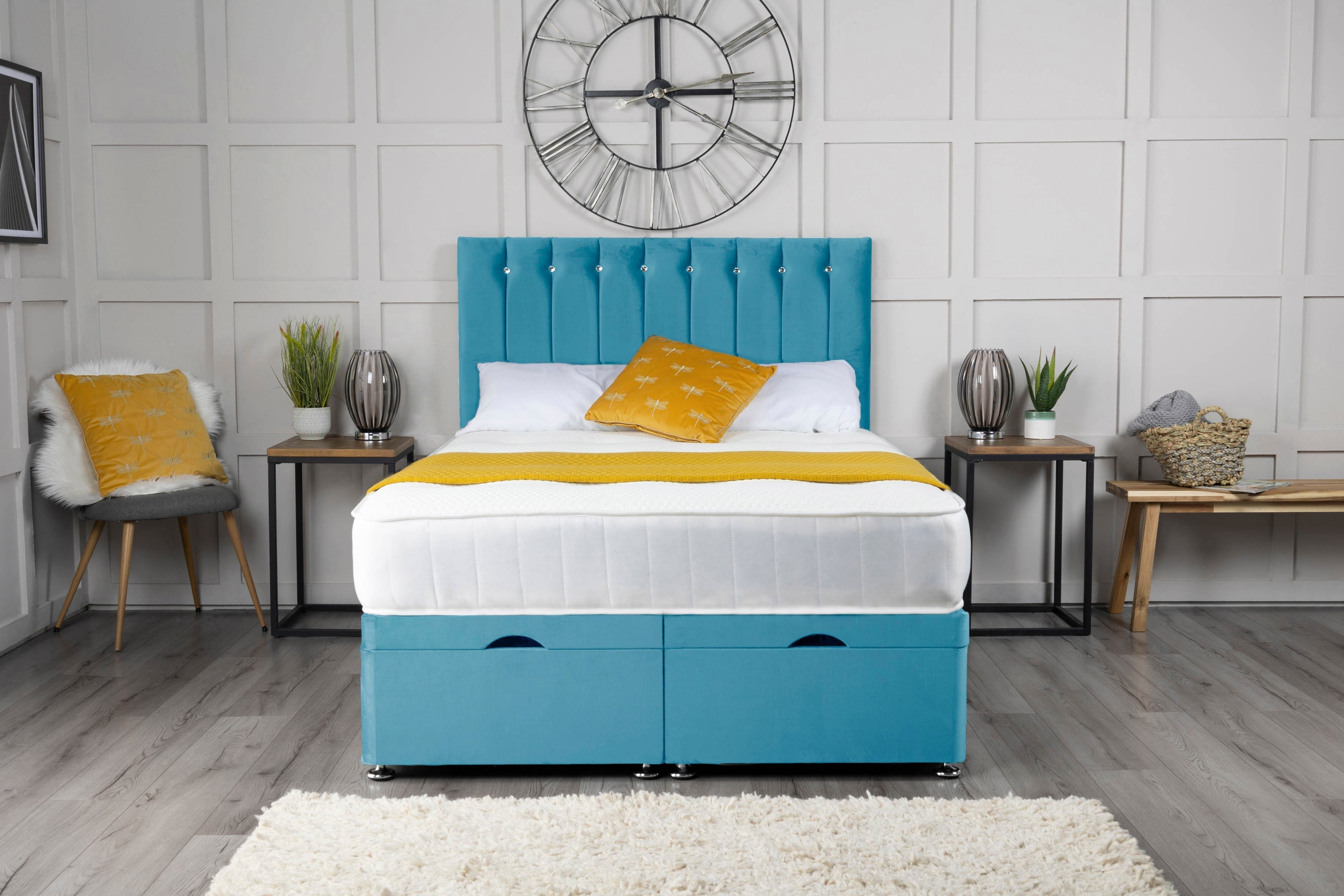 Florence Ottoman Storage Divan Bed With Headboard