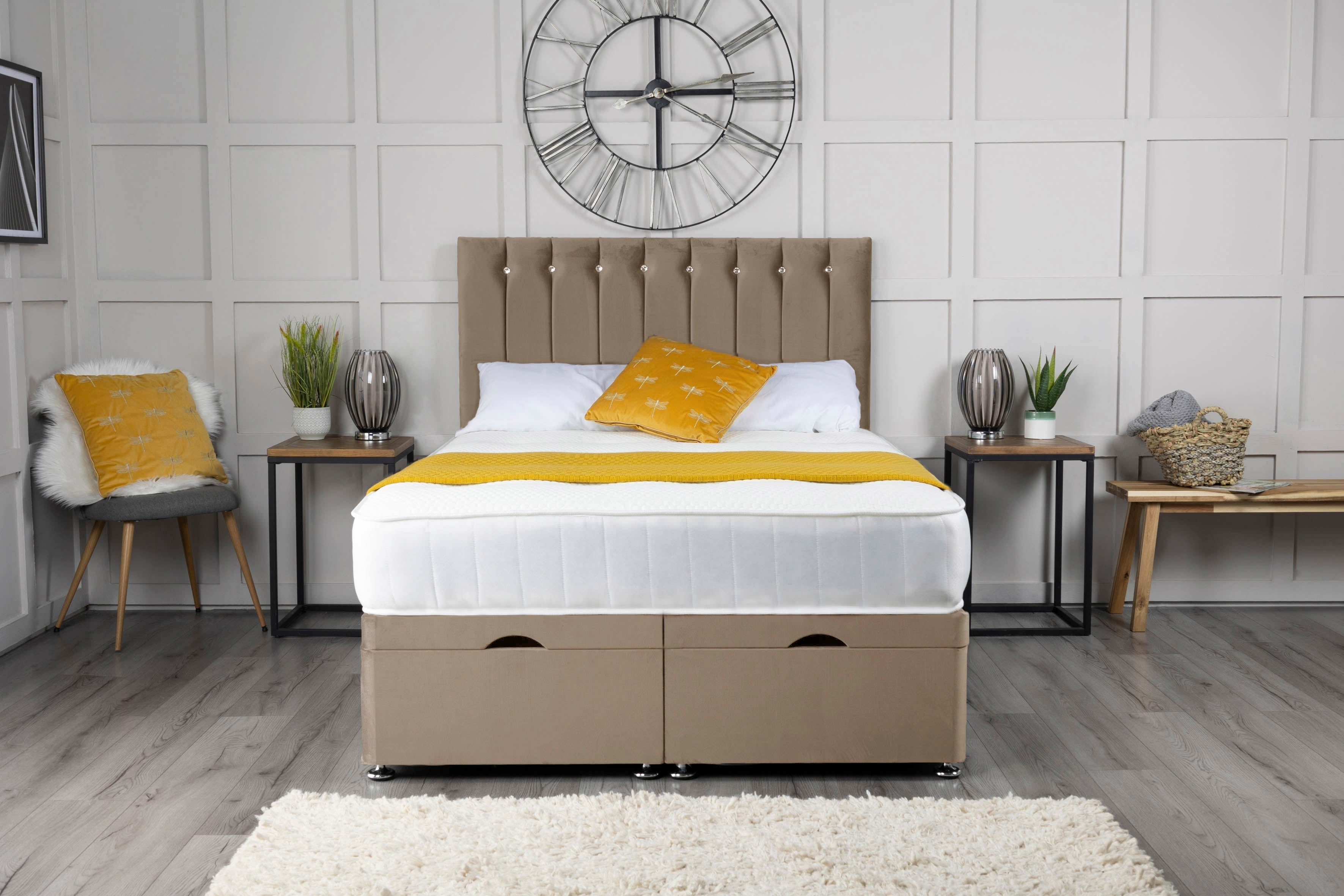 Florence Ottoman Storage Divan Bed With Headboard