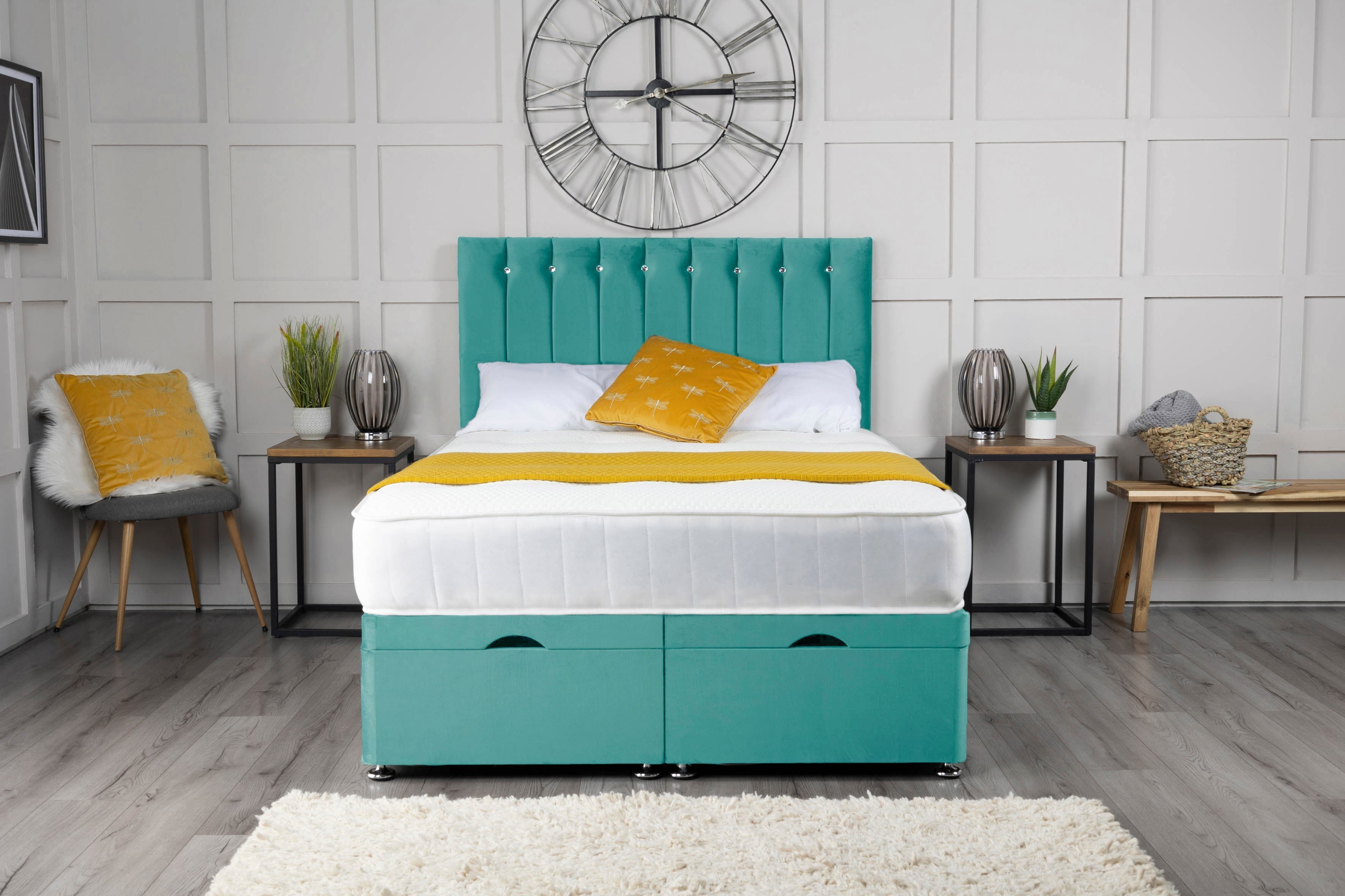 Florence Ottoman Storage Divan Bed With Headboard