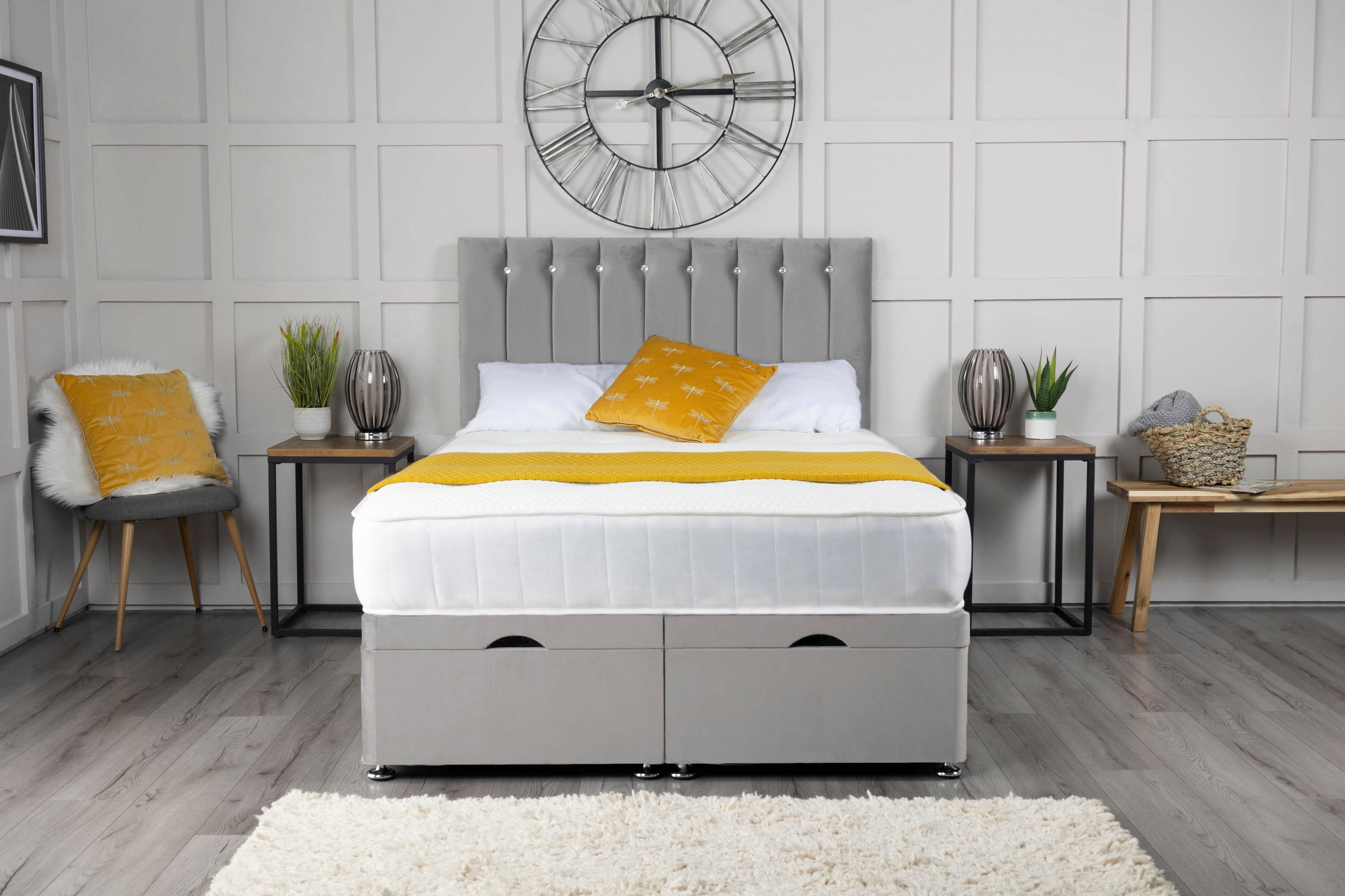Florence Ottoman Storage Divan Bed With Headboard