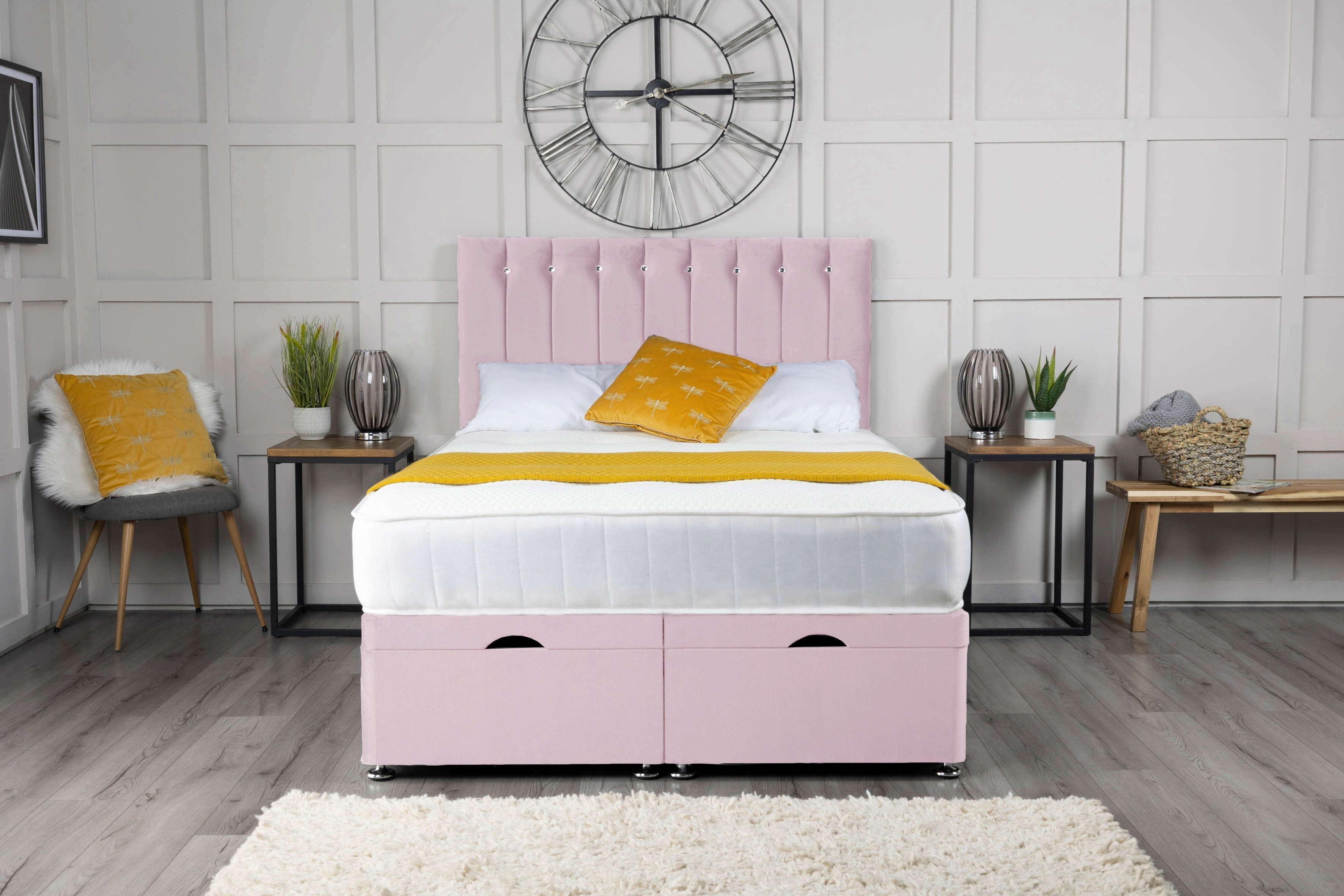 Florence Ottoman Storage Divan Bed With Headboard