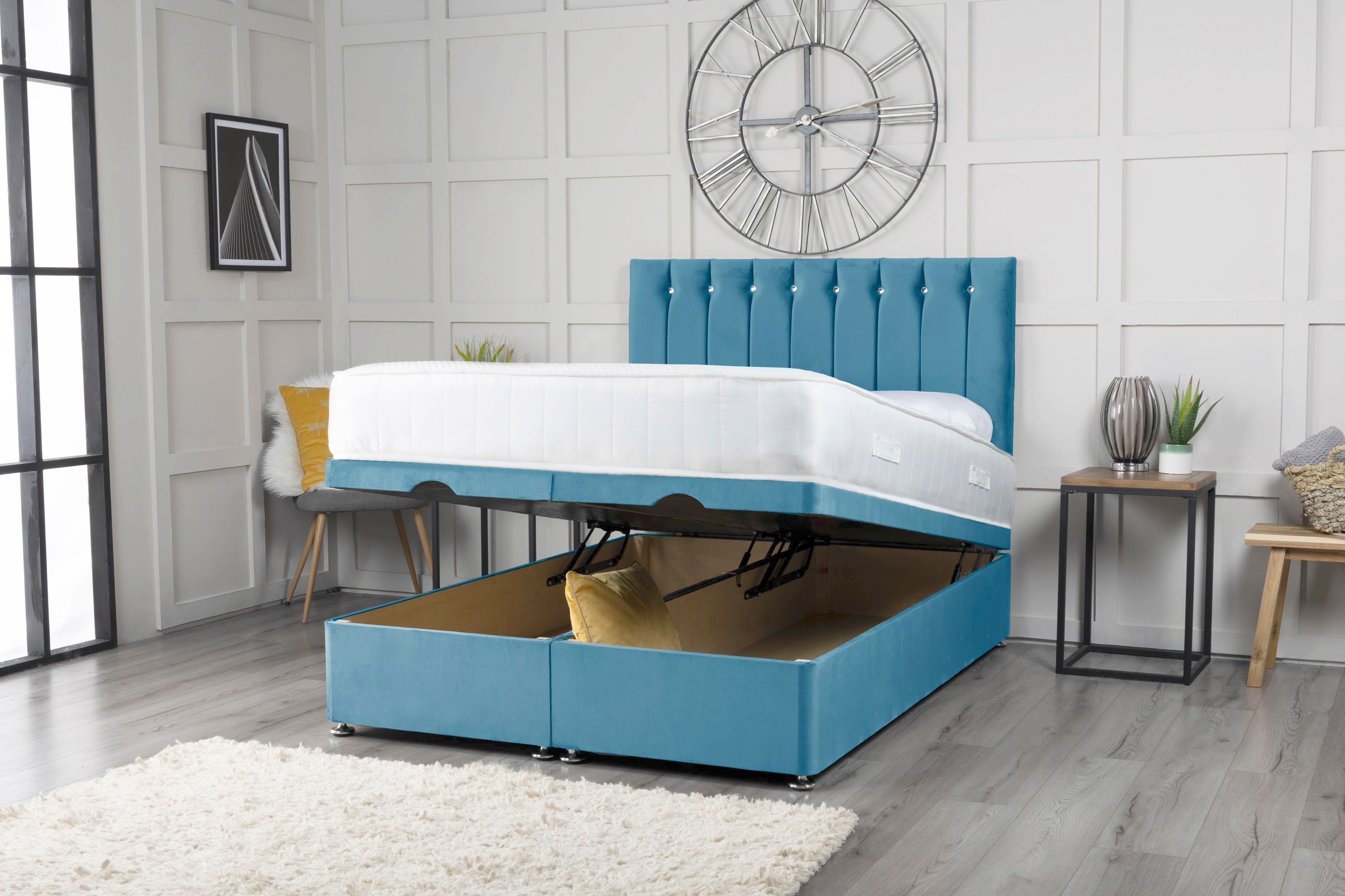 Florence Ottoman Storage Divan Bed With Headboard