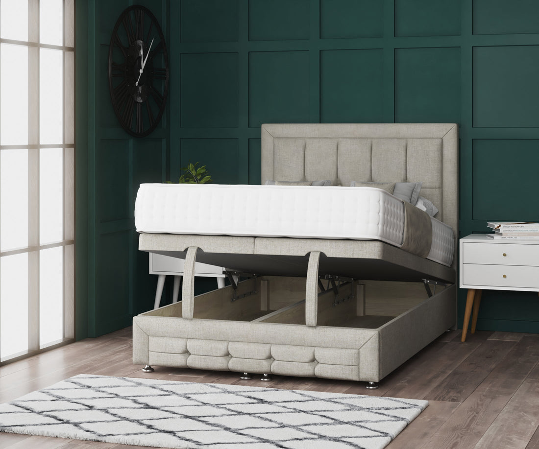 Venice Ottoman Storage Divan Bed With Headboard And Footboard