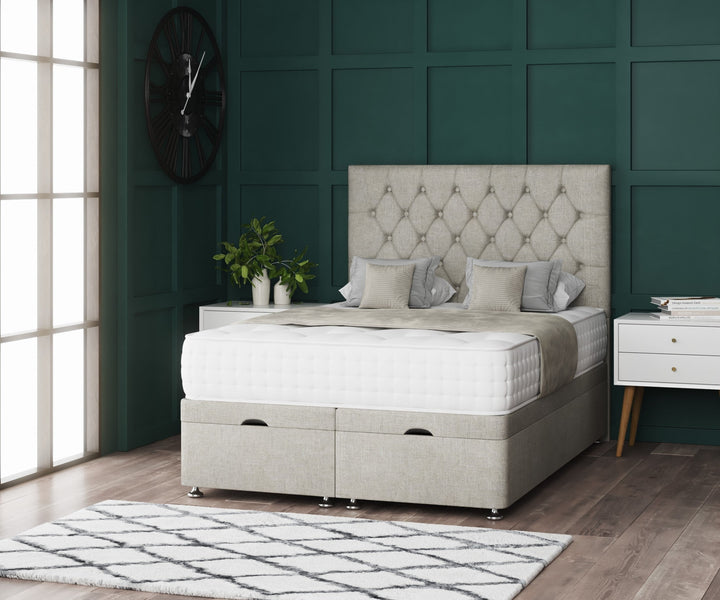 Princess Ottoman Storage Divan Bed With Headboard