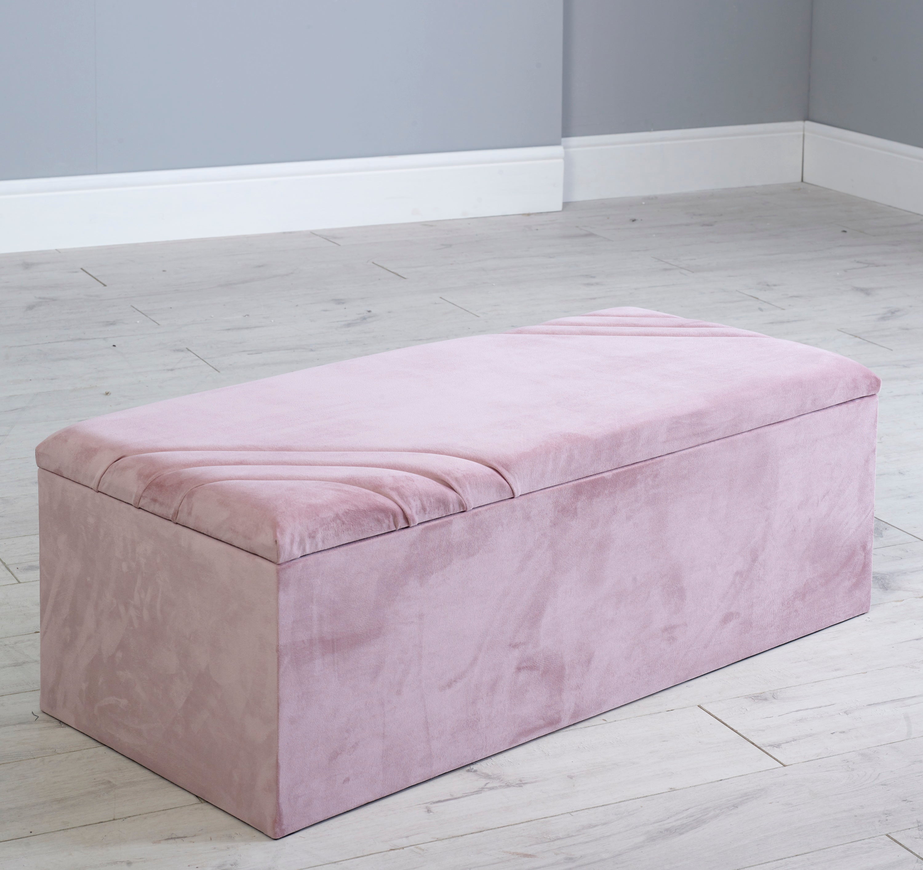 Lucille Fabric Gas Lift Ottoman Blanket Storage Box
