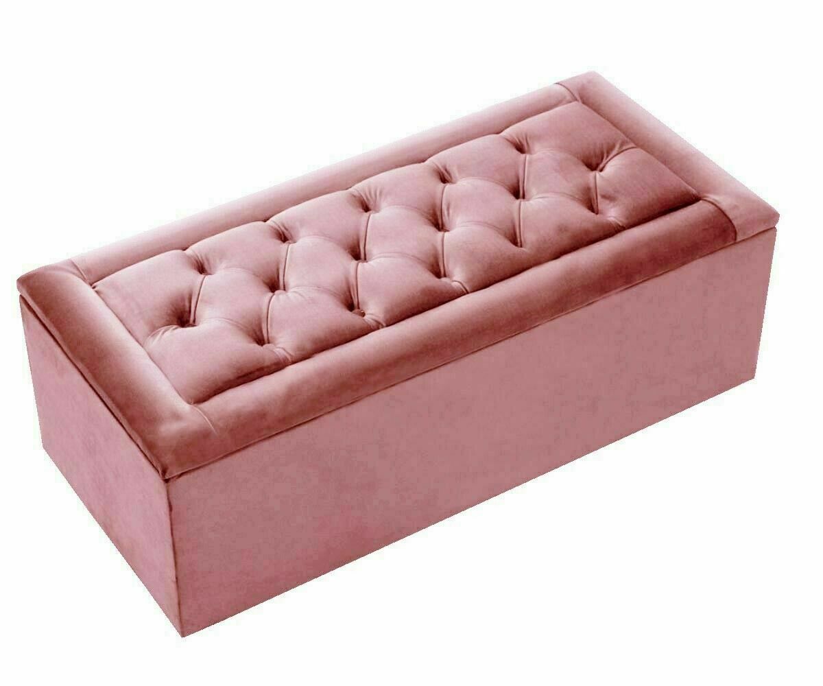 Miami Chesterfield Gas Lift Ottoman Blanket Storage Box