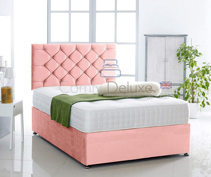 Silk Chesterfield Divan Bed Set With Pocket Sprung Mattress And Headboard