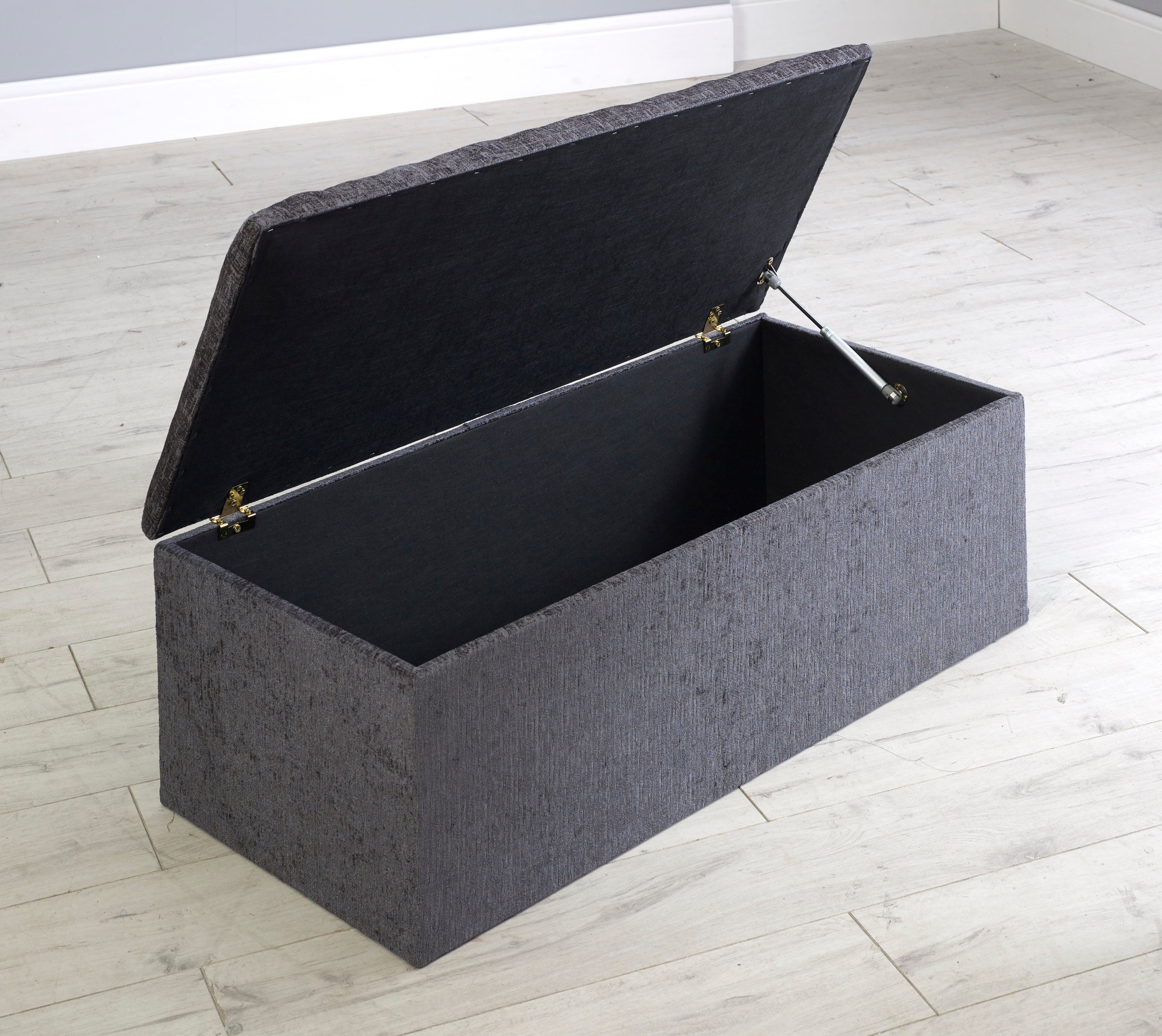 Plain Gas Lift Ottoman with Blanket Storage Box