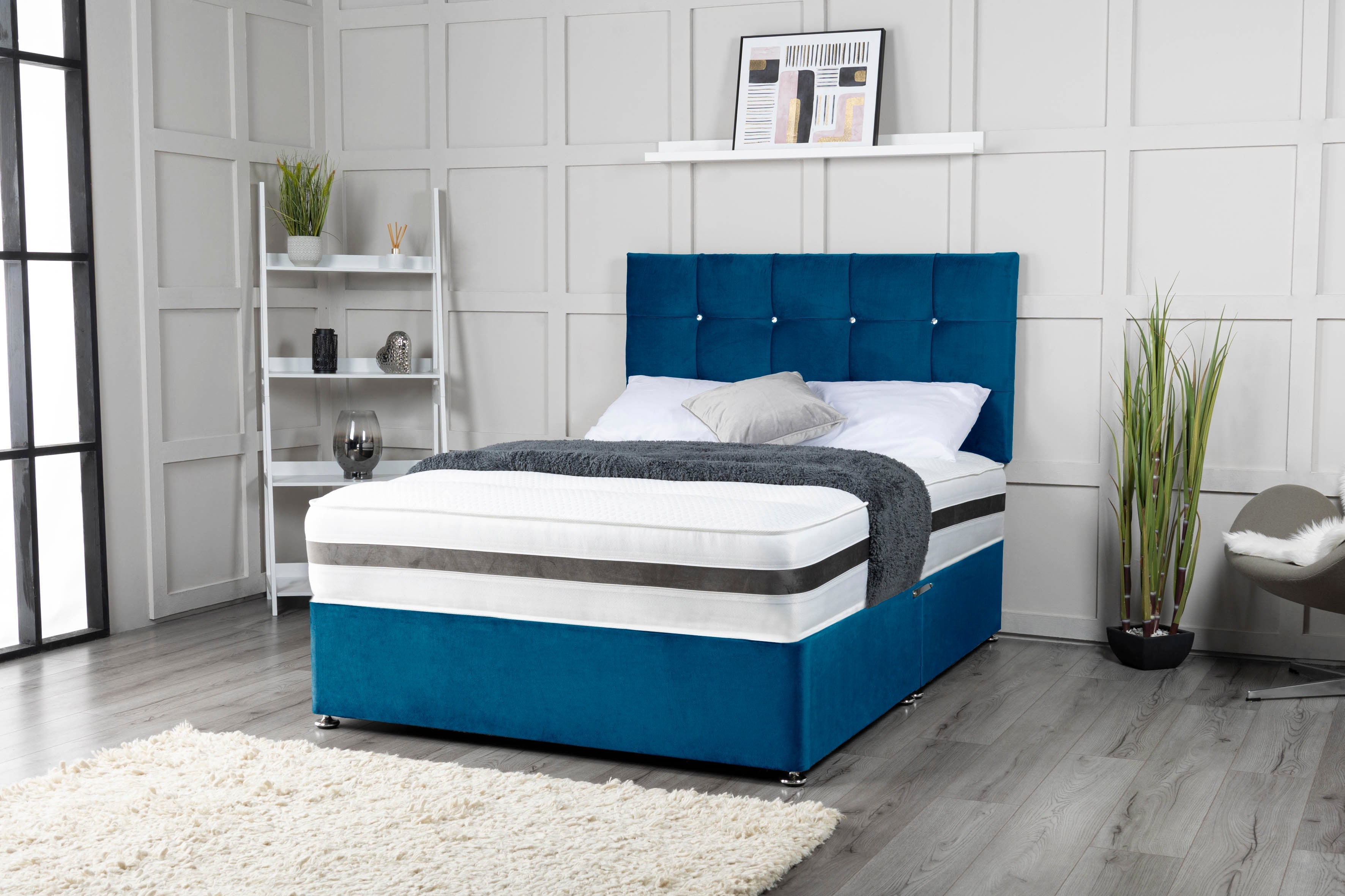 Cube Divan Bed Set with Choice of Mattress Options